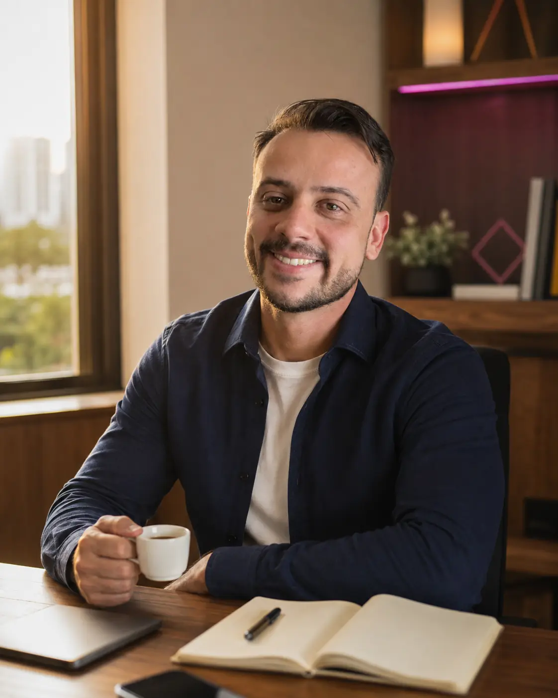 Paulo Henrique Fernandes em seu ambiente de trabalho